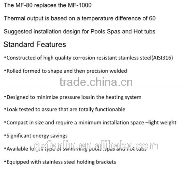 Guangzhou factory wholesale price stainless steel water heat exchangers