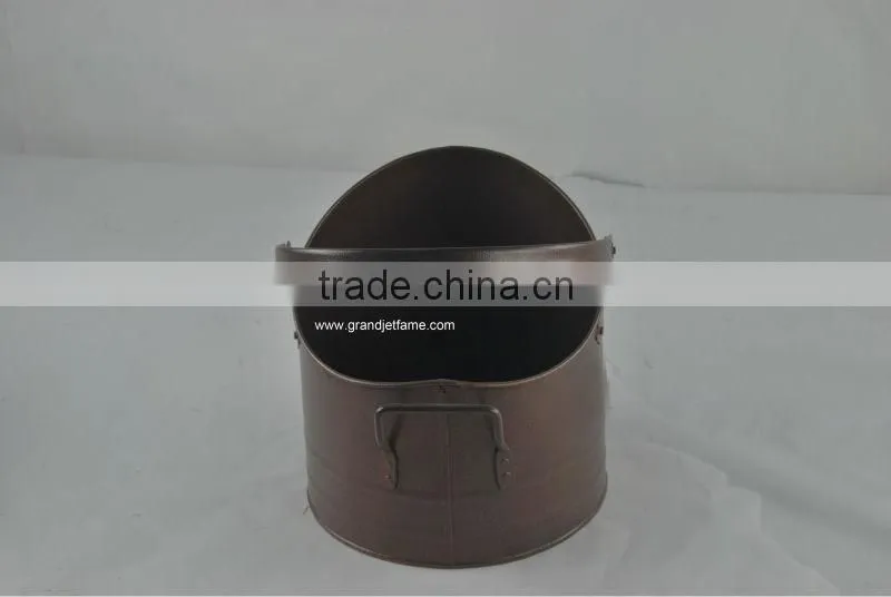 fireside antique metal coal bucket