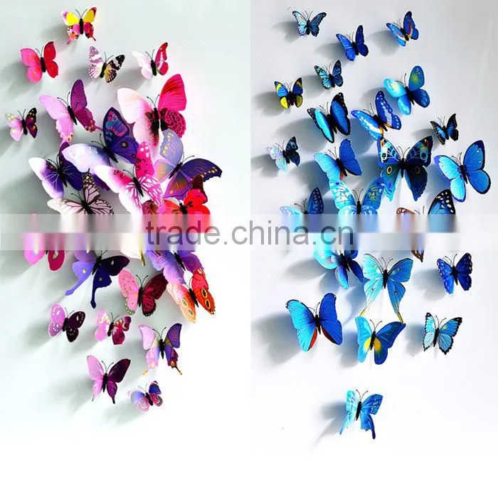 Hot Sale 3D Butterfly Wall Sticker Crafts Butterflies Decor Wall Sticker Decorative