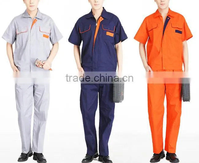 2016 OEM man workwear factory uniform industrial clothing overall short sleeve