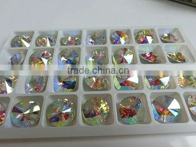 crystal button with two holes AB color
