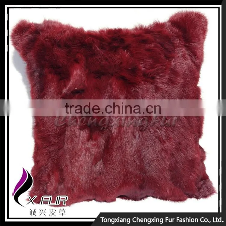 CX-D-17F Excellent Custom Design Rabbit Fur Pillow Cases