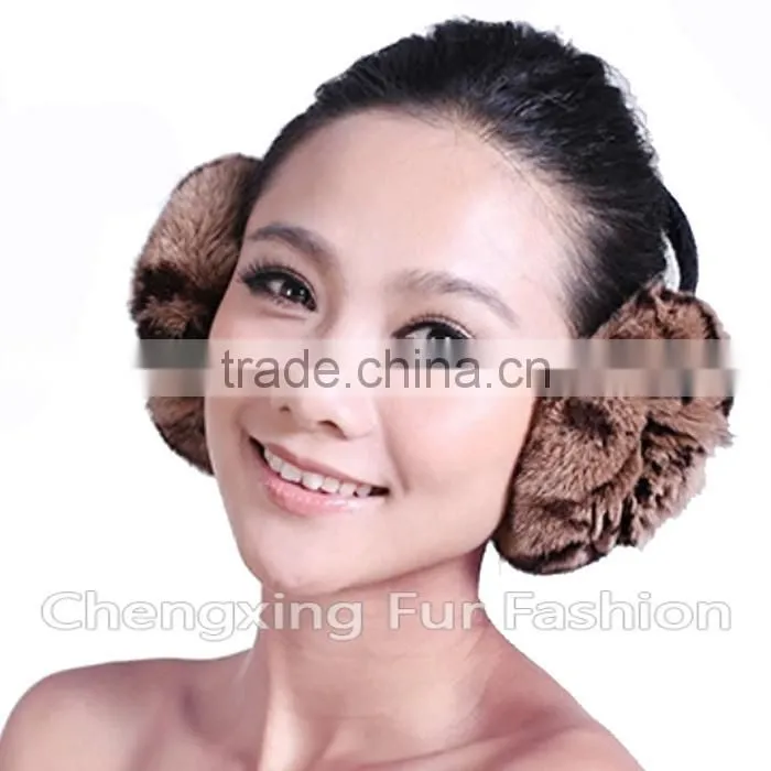 CX-EM-03R Fashion Ladies Genuine Rex Rabbit Fur Custom Fur Earmuffs