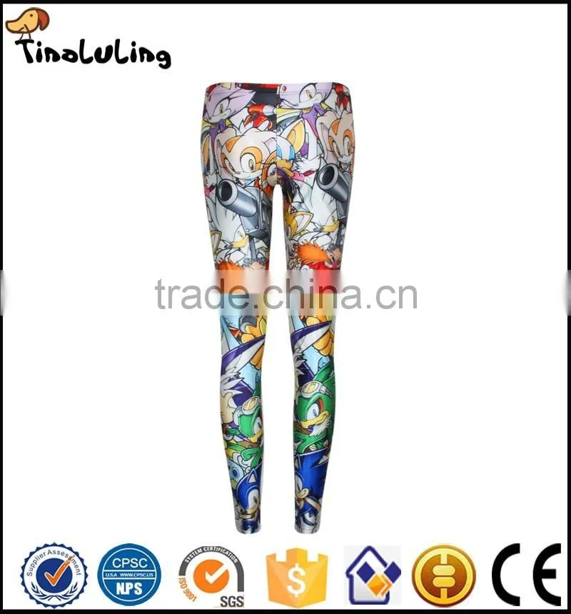 2017 Women leggins High Waist cute cartoon 3D Printed Fitness Skinny Women Leggings