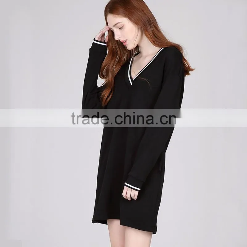 long sleeve casual summer women dress cotton
