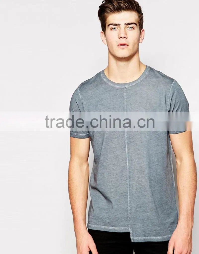 longline t shirt enzyme wash t-shirt and Step Hem