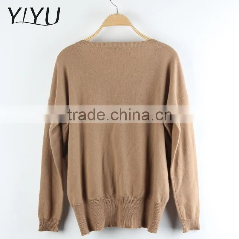 ladies spring Khaki 100% cashmere pullover sweaters on sale
