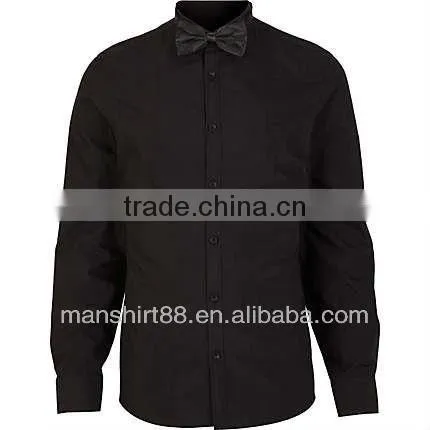 man's long sleeve white satin tuxedo shirt
