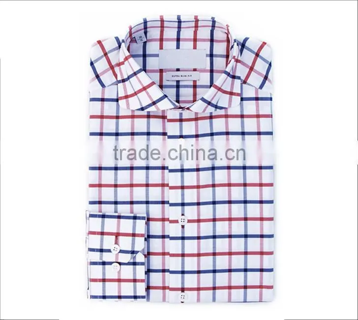 cutaway plaid spread collar dress shirt for men