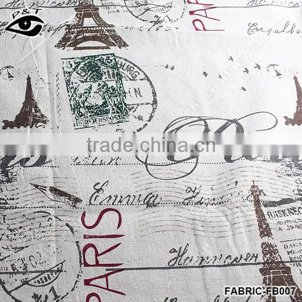 Vintage canvas textile cotton Retro Paris Style Letter Printed Canvas Fabric Linen&Cotton Fabric Household DIY Patchwork Textile