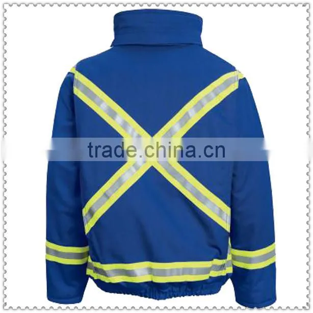 Anti-Static and Flame Resistant Bomber Jacket with Reflective Trim