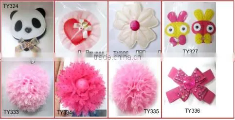 Red heart shape flower brooch with chiffon lesbian