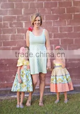 fashionable wholesale mother daughter clothes, mother daughter / child matching dress