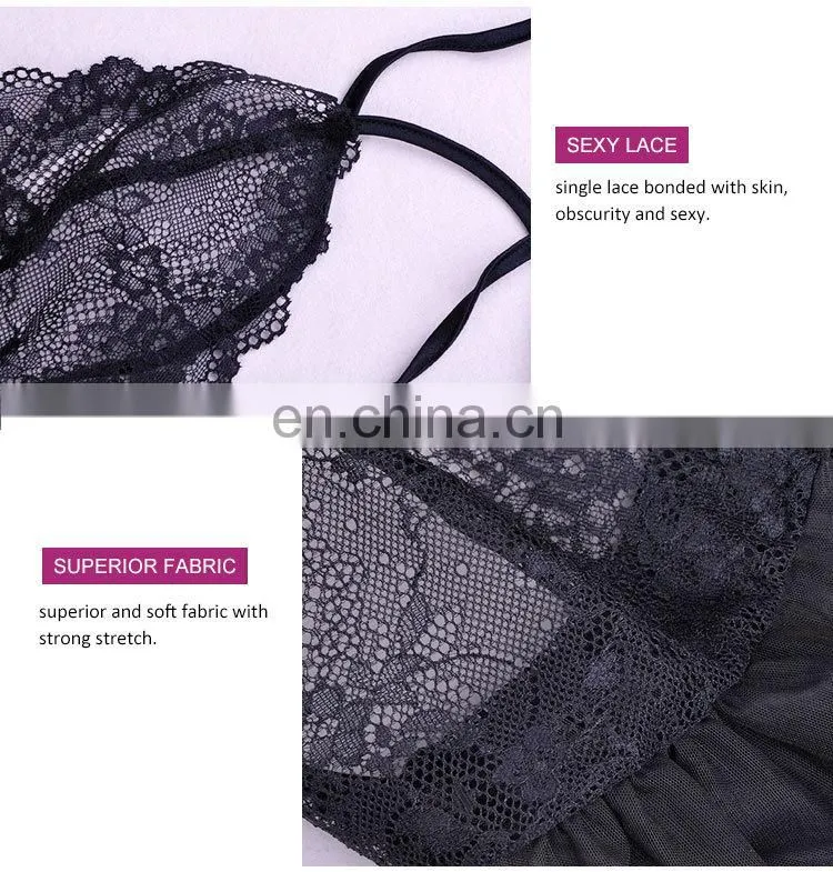 New Arrival Elegant Black Female Sexy Hot Fashion Show Lingerie