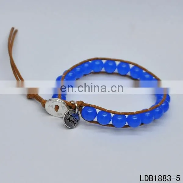 Handmade sport friendship leather wrap bracelet