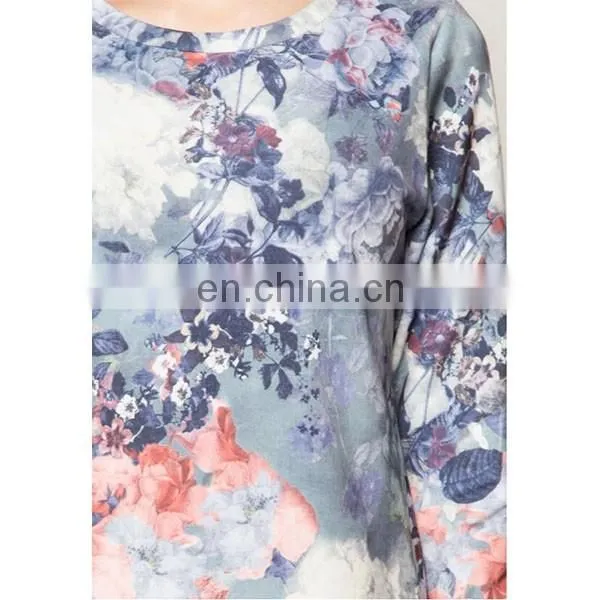 Latest crew neck sweatshirt and tops for women long sleeve muslim blouse