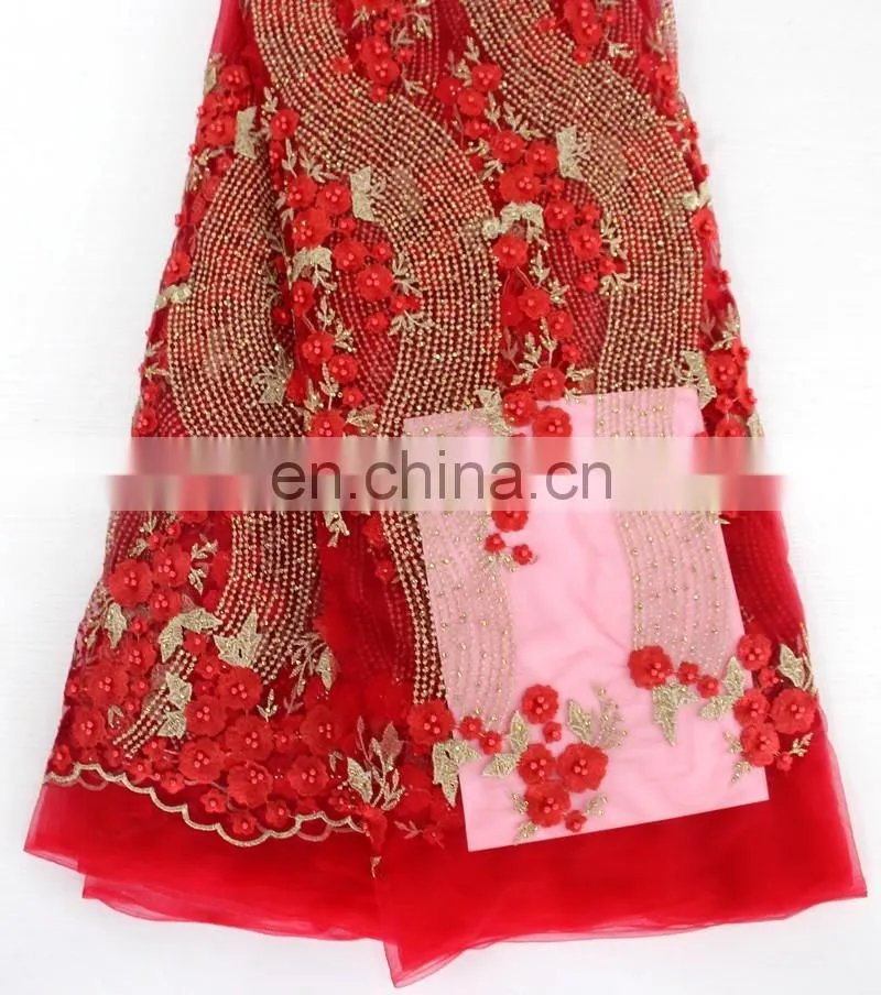 2016 china suppliers africanfrench beaded lace fabric ,wholesale tulle beaded lace fabric ,beaded lace ,tulle lace for wedding