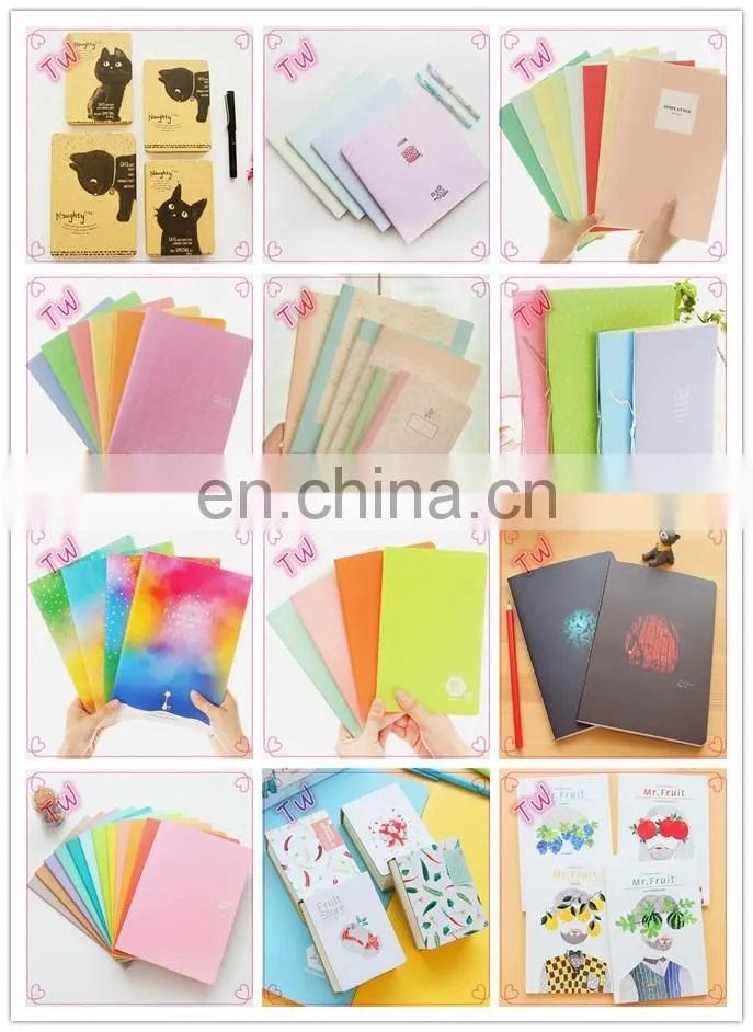 korean cheap school stationery promotion logo printed custom cactus design kraft paper spiral notebooks with personalized logo