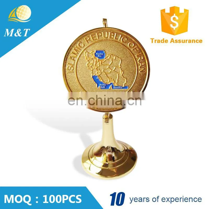 Professional custom gold plated metal award medal trophy