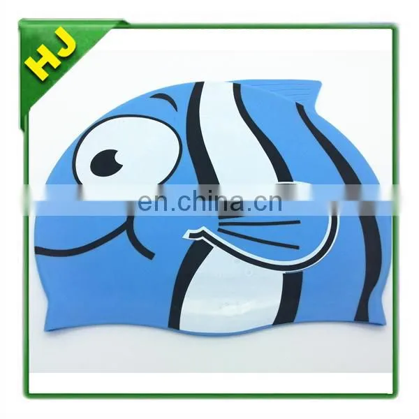 Fish silicone swimming caps for kids