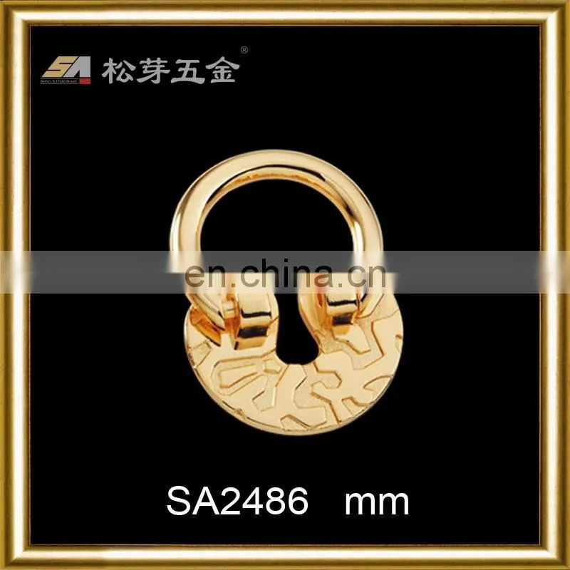 Fashionable Gold Plated Metal Accessory For Ladies Bag, Custom Gold metal Arch Bridge For Bags, Zinc Alloy Metal Fitting