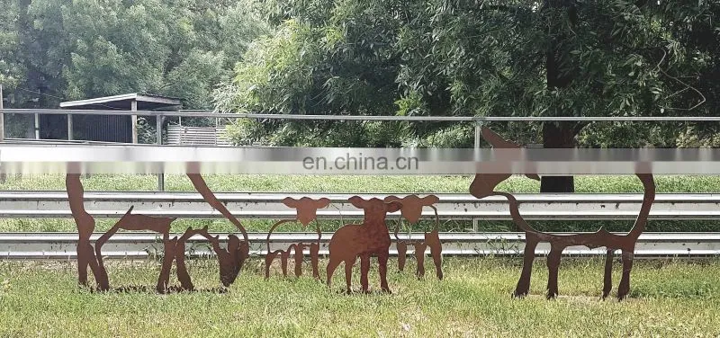 Rustic animal corten steel statue