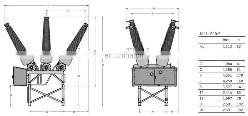 DT1-245P Alstom High Voltage Circuit Breaker Alstom SF6 Circuit Breaker