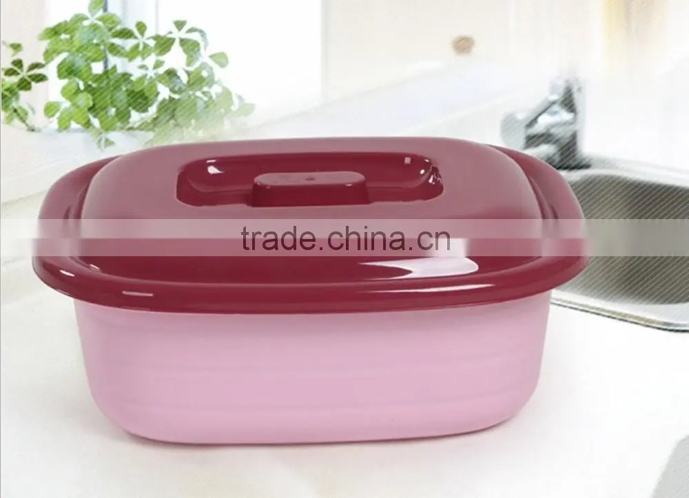 Popular plastic food storage container / rectangular basin with cover