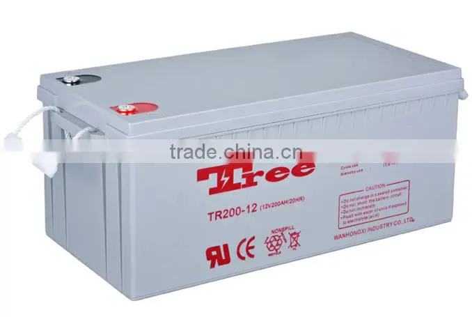 Manufacturr Sola Power Battery Supply 12V200Ah AGM Gel Deep cycle battery
