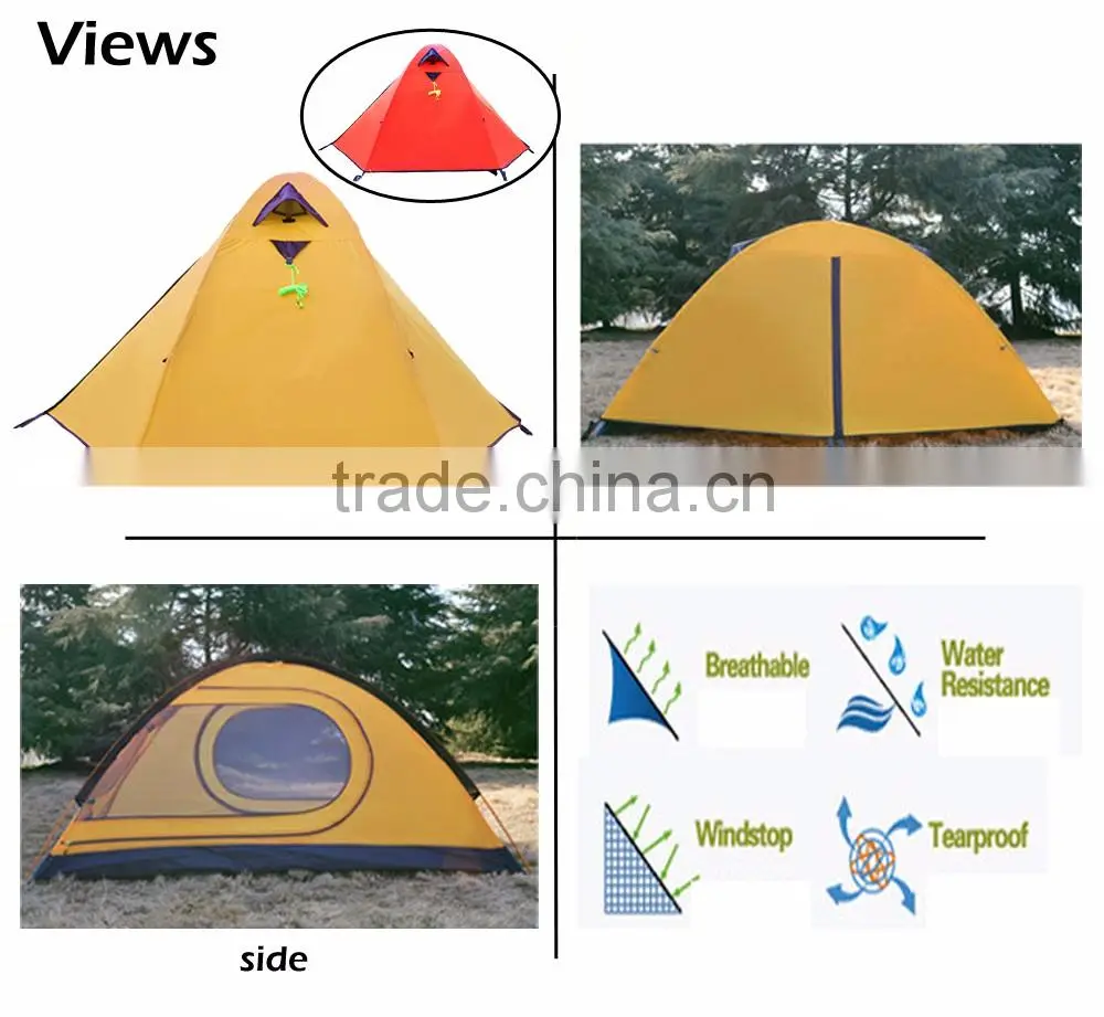 (1071) professional high quality 2 layer waterproof 3000mm camping canvas tent