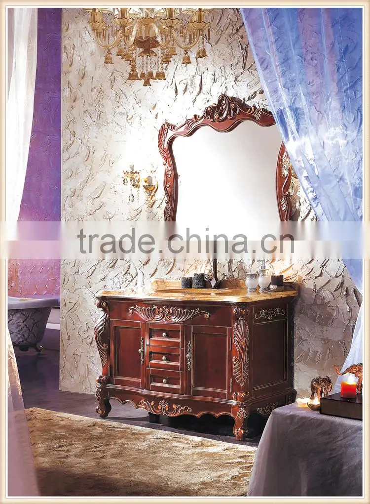 Guangdong Nature Modern Red Oak Wood Bathroom Furniture