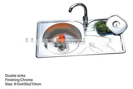 Made In China Stainless Steel Double Bowl Rectangular Kitchen Sinks
