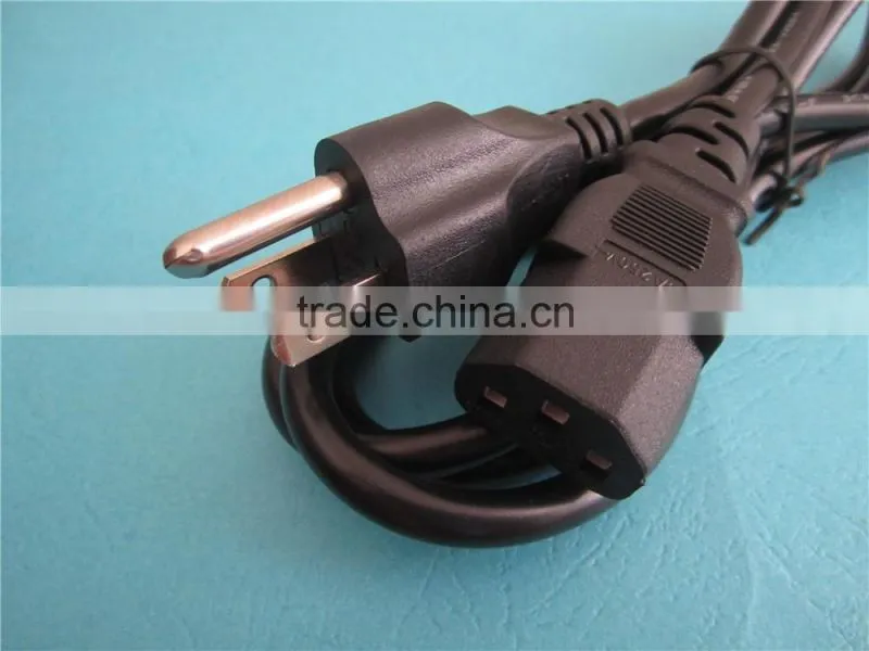 US standard Computer Power Cord with 3pin electric plug