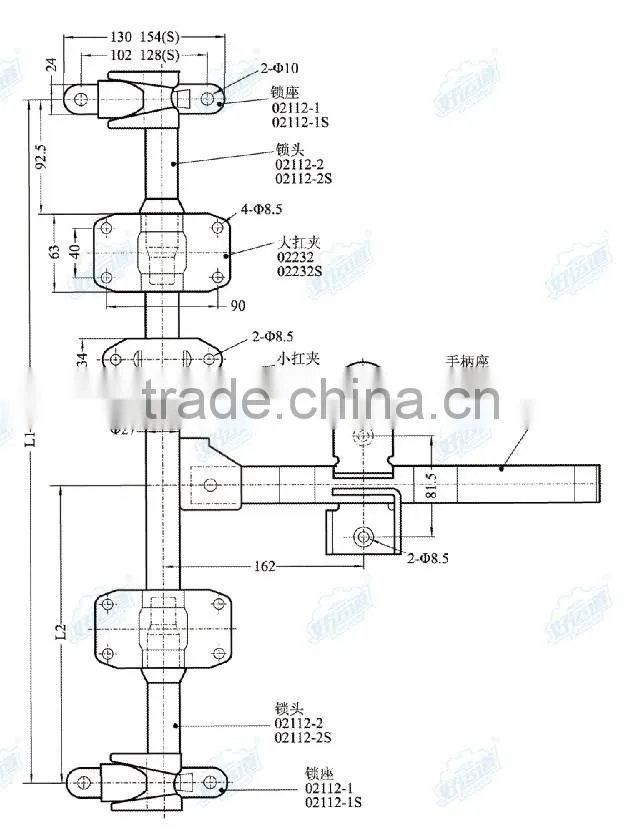 123211S Cargo truck door handle lock