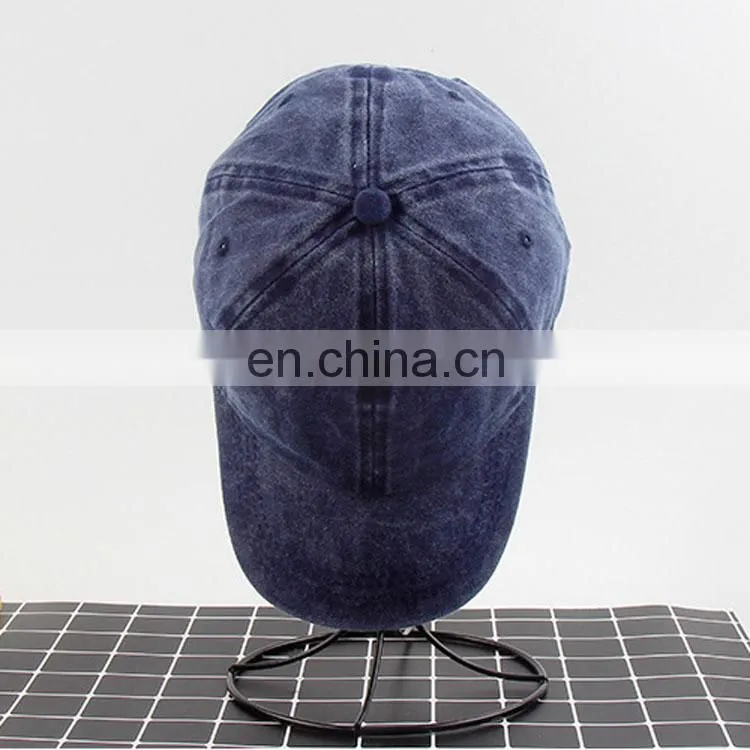 Low MOQ Custom Unisex Adjustable Vintage Cotton Washed Dad Hat Plain Distressed Baseball Cap