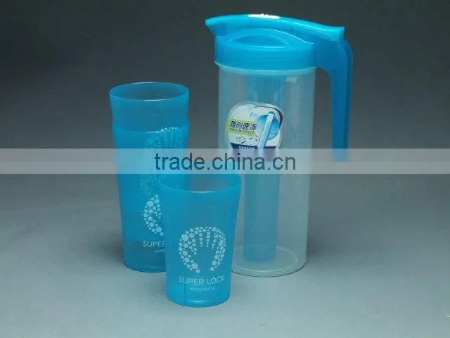 1.8L plastic cold water jug with cup set