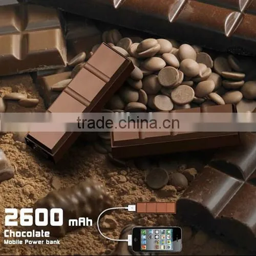 Chocolate shape 2600mAh power bank with cale ROHS MSAD FCC