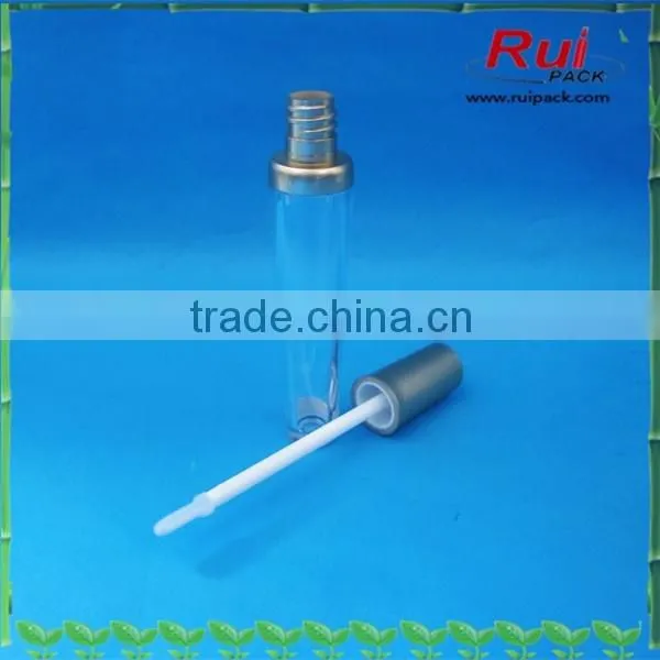 Plastic clear lip gloss tube with lip brush / unique shape empty lip gloss make-up container bottle