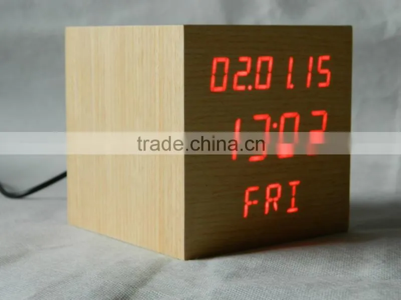 WL0833 Square Shape Calendar Snooze Temperature Mulit Function Desktop Clock