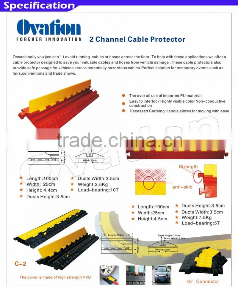 Rubber 2 Channel Cable Protector