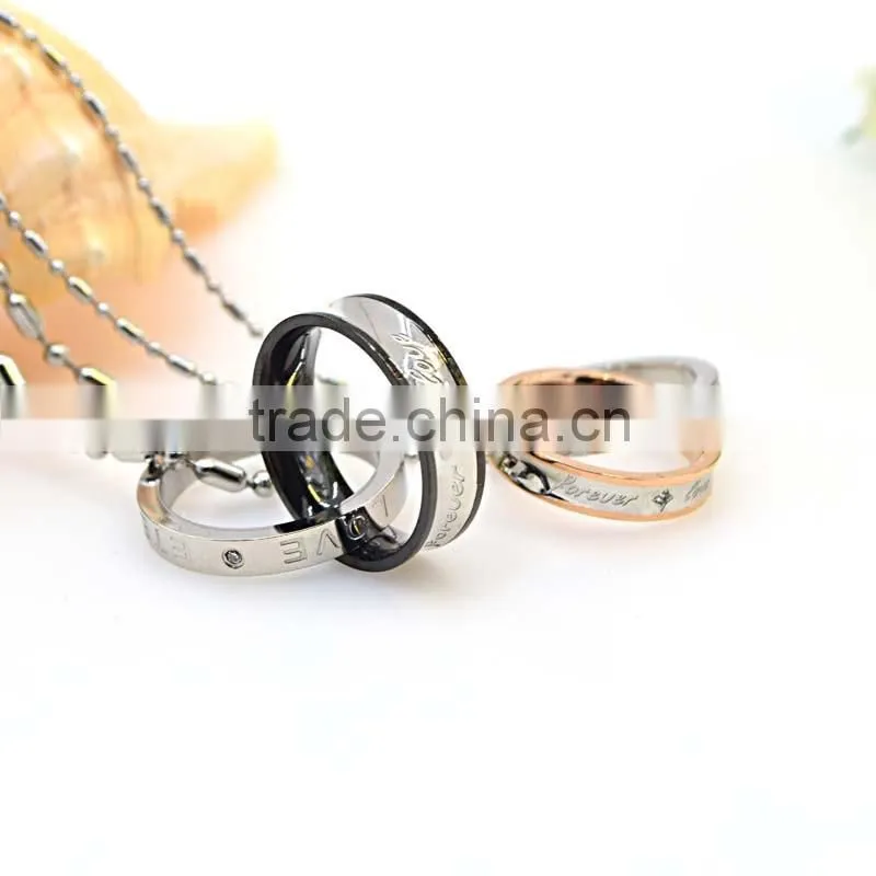 Wedding gift Fashion jewellery pendant for necklace couple rings pendants