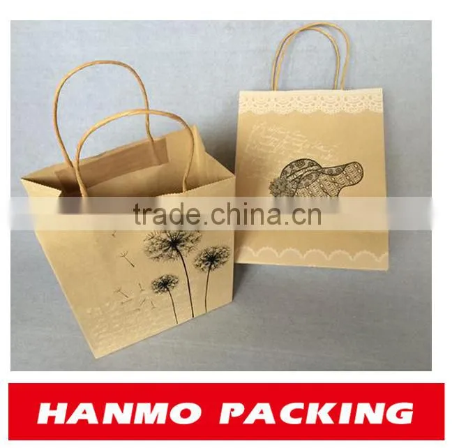 Plain cheap brown paper bags with handle