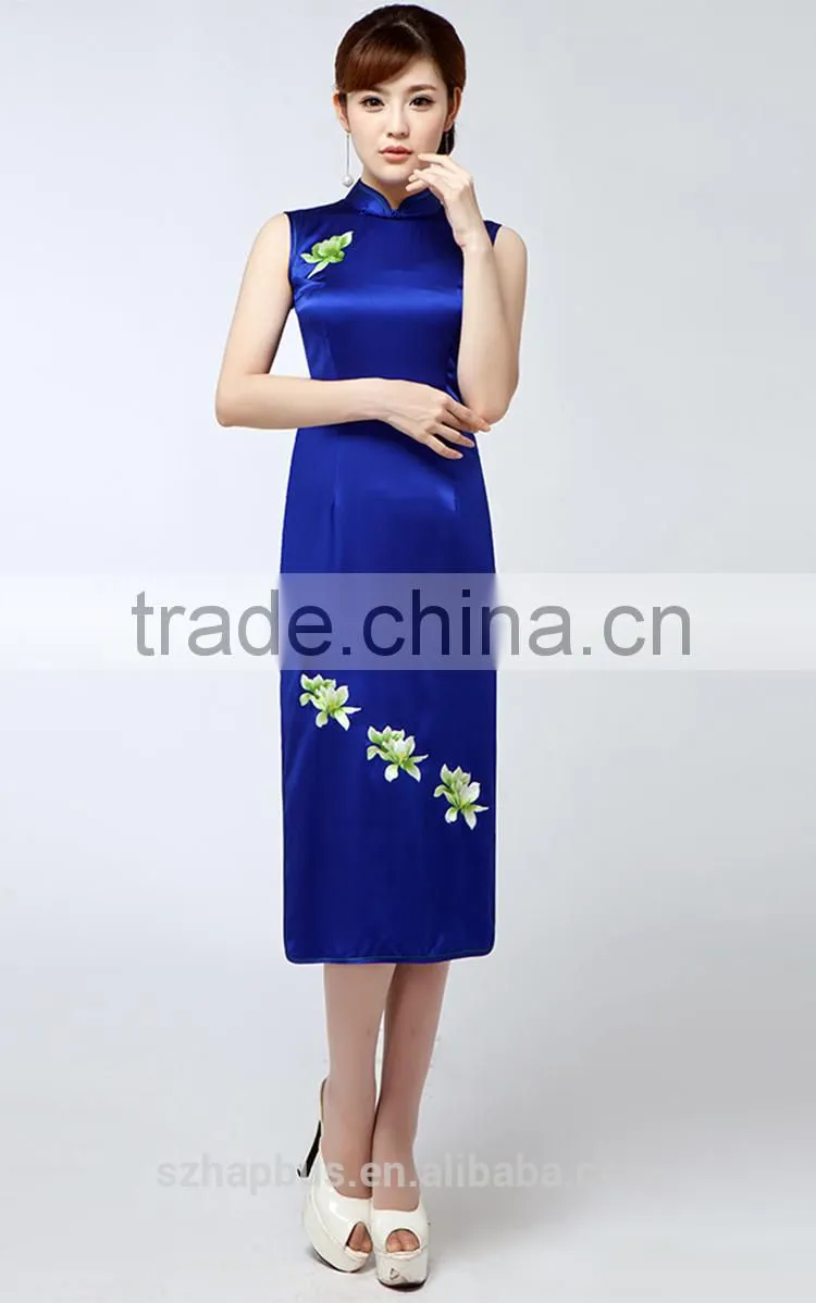Hot new fashion embroidered dress handmade embroidery in china