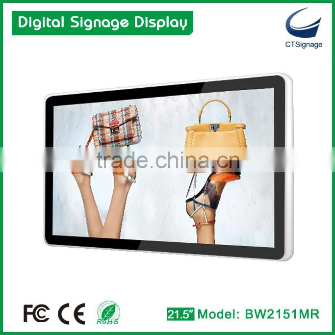 21.5inch lcd digital signage display RJ45 wifi 3G photo frame