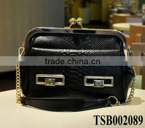 hot sale fahion different colors crocodile metal frame handbags