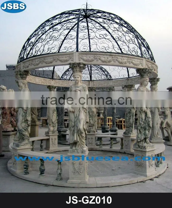 Marble garden column gazebo