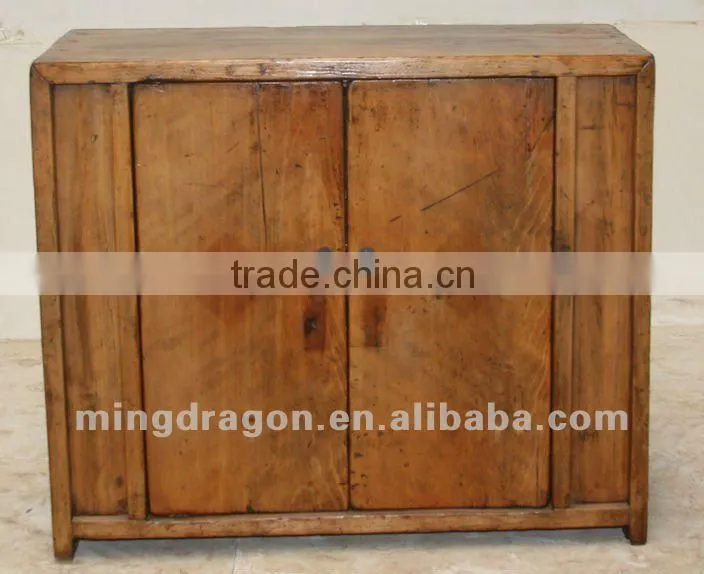 Chinese antique furniture pine wood two door cabinet