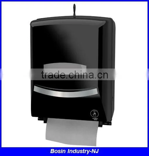 new design wall mounted plastic auto cut paper towel dispenser