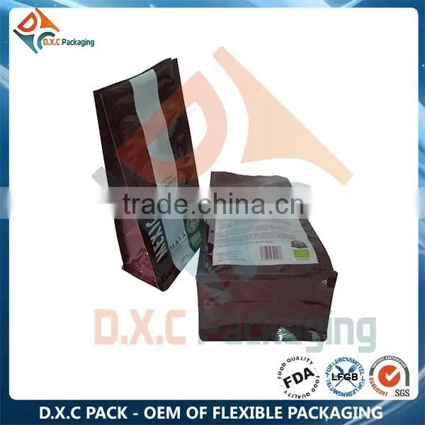 Custom Design Rice Paper Stand Up Pouch With Window