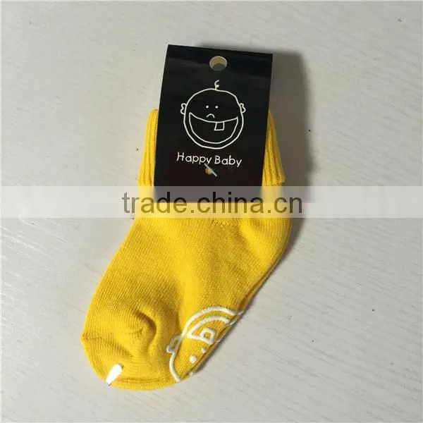 Smiley face socks for kids, rubber soles socks for baby